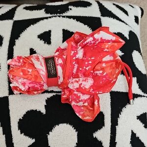 Coach Red and Pink Patterned Umbrella